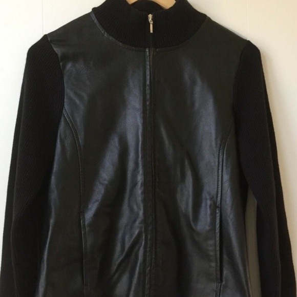 Pendleton Black Leather Sweater Jacket - Picture 1 of 3